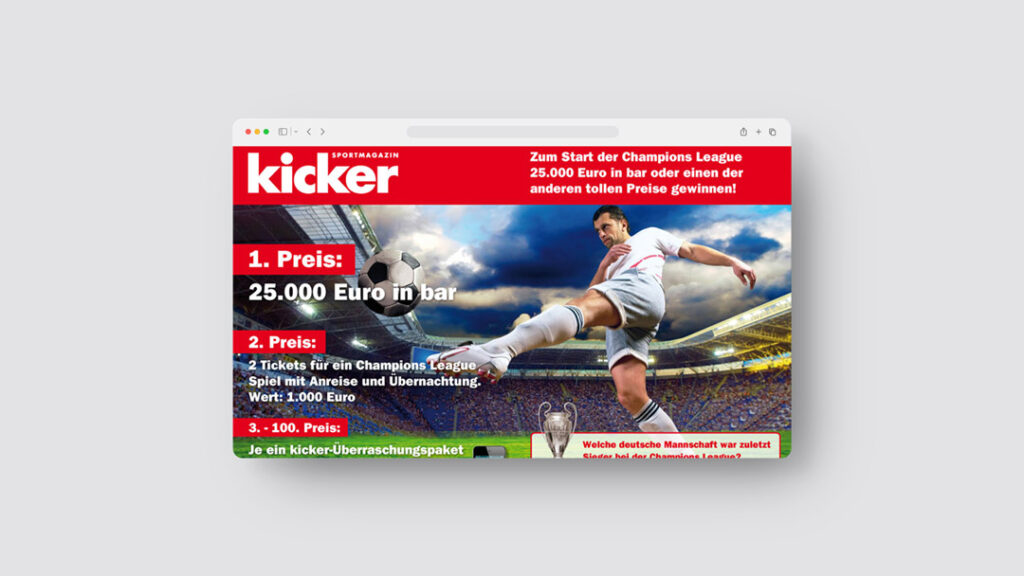Landingpage-Design für kicker